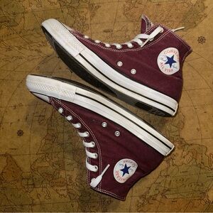 Size 10 W 8 M - Converse Chuck Taylor All Star Hi High burgundy